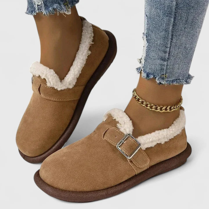 SANDY – BUCKLE TRIM WINTER SLIPPER
