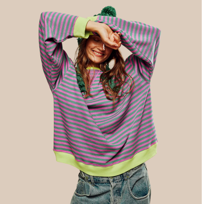 MIKAELA – LAIDBACK STRIPED SWEATER