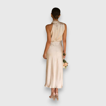 Daisy | Elegant Satin Halter Dress