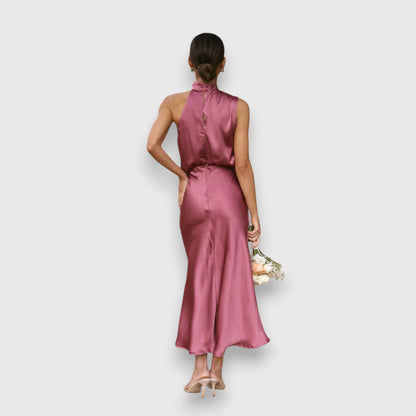 Daisy | Elegant Satin Halter Dress