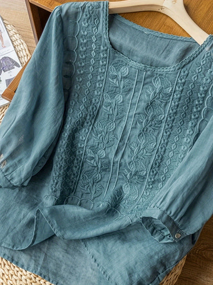 NATALIE – TIMELESS ELEGANCE EMBROIDERED BLOUSE