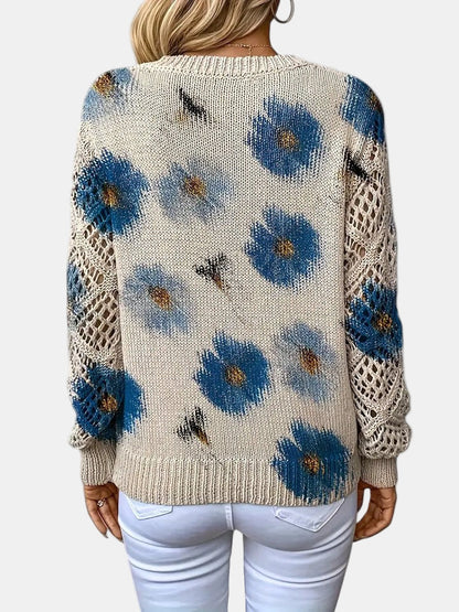 BRIANNA – BLOOMING CHIC KNIT SWEATER