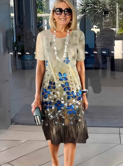 SHIRA – COMFORTABLE LOOSE PRINTED MEDIUM DRESS