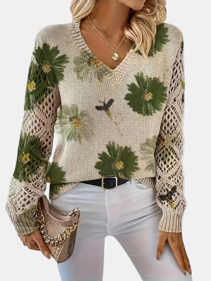 BRIANNA – BLOOMING CHIC KNIT SWEATER