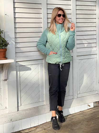 MORFA – STYLISH PATCHWORK KNITTED JACKET