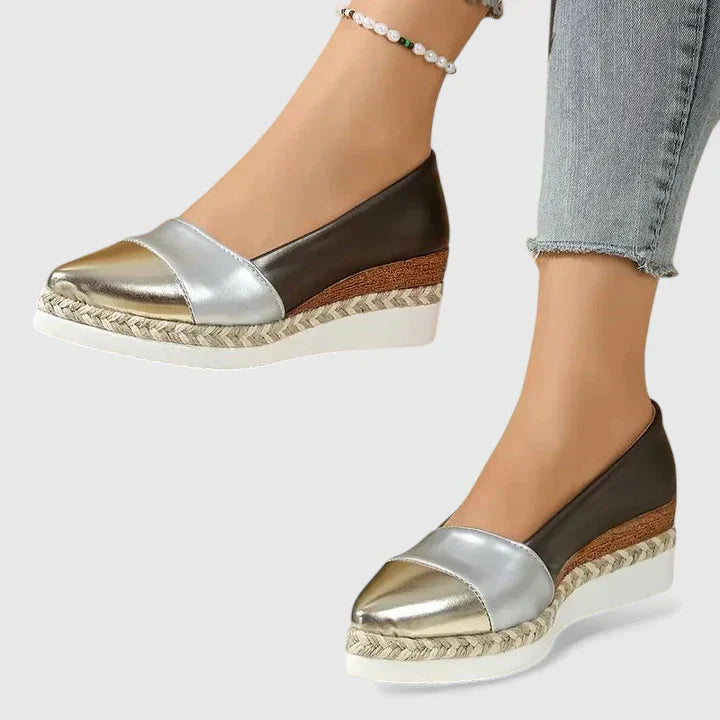 GWEN – THE METALLIC ESPADRILLE WEDGE