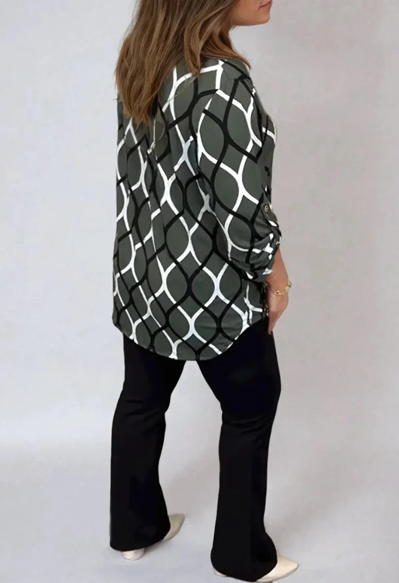 SAVANNAH – MODERN TWIST V-NECK BLOUSE