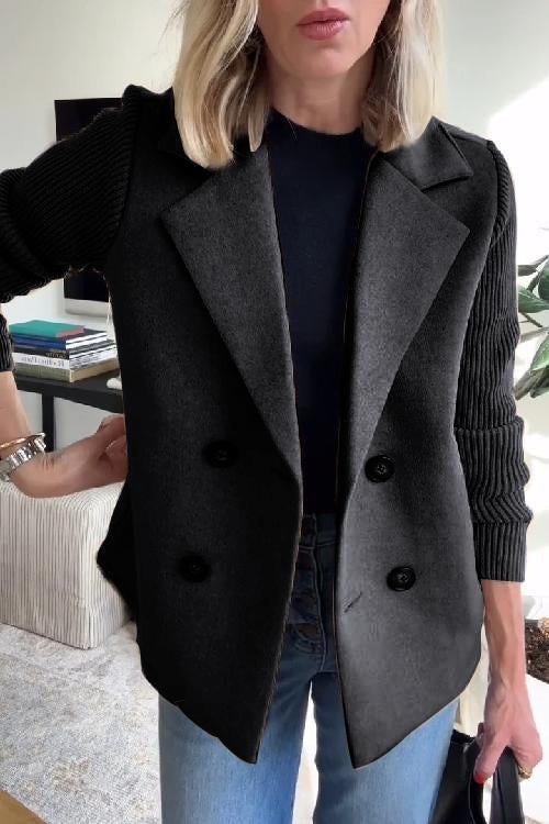 PATRICIA – DOUBLE-BREASTED KNIT SLEEVE BLAZER