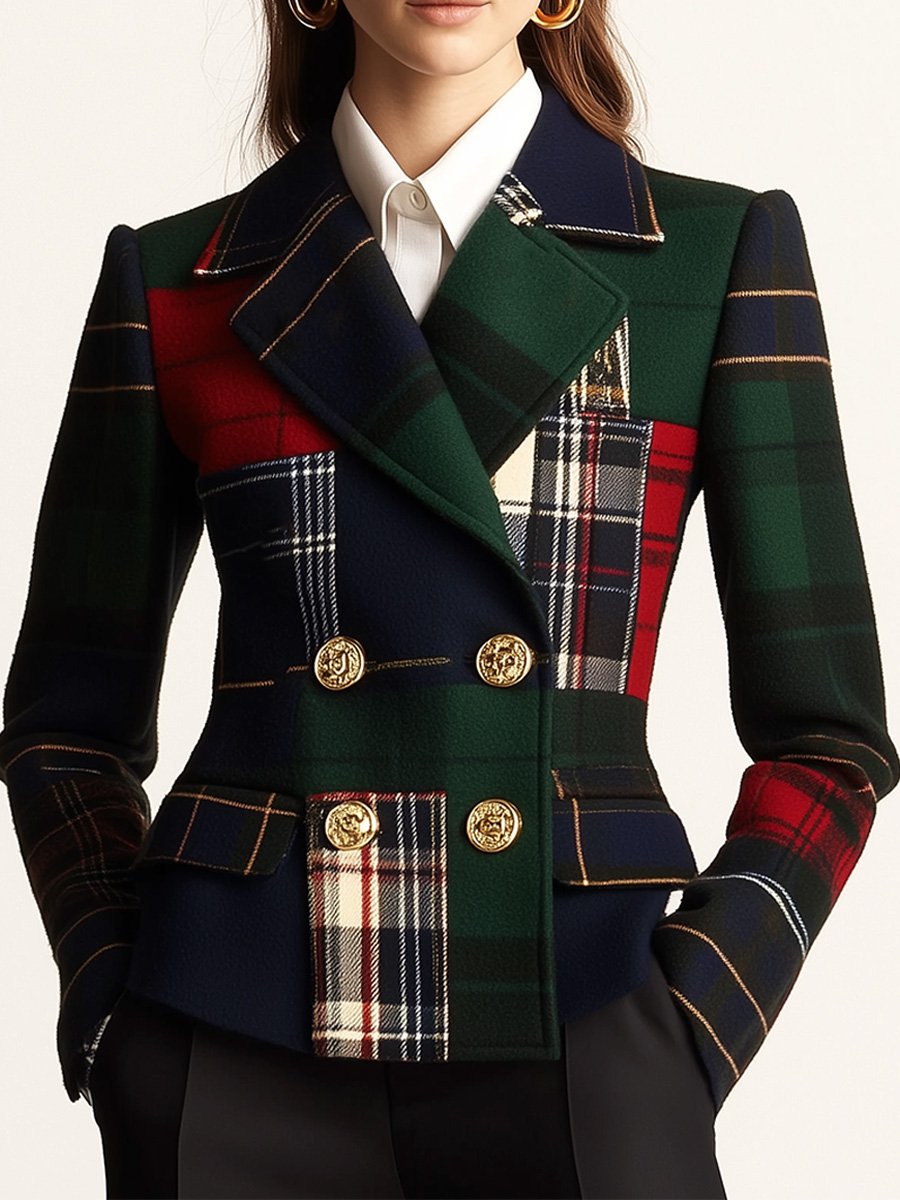 Thiralyssea – Classic Wool Plaid Jacket