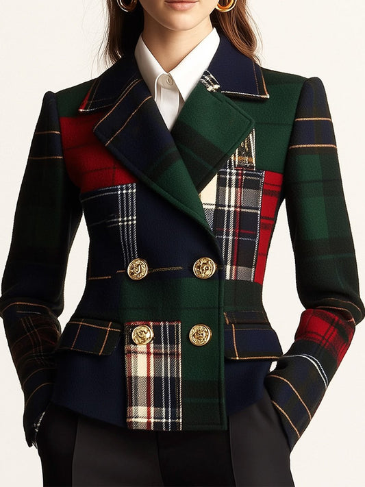 Thiralyssea – Classic Wool Plaid Jacket