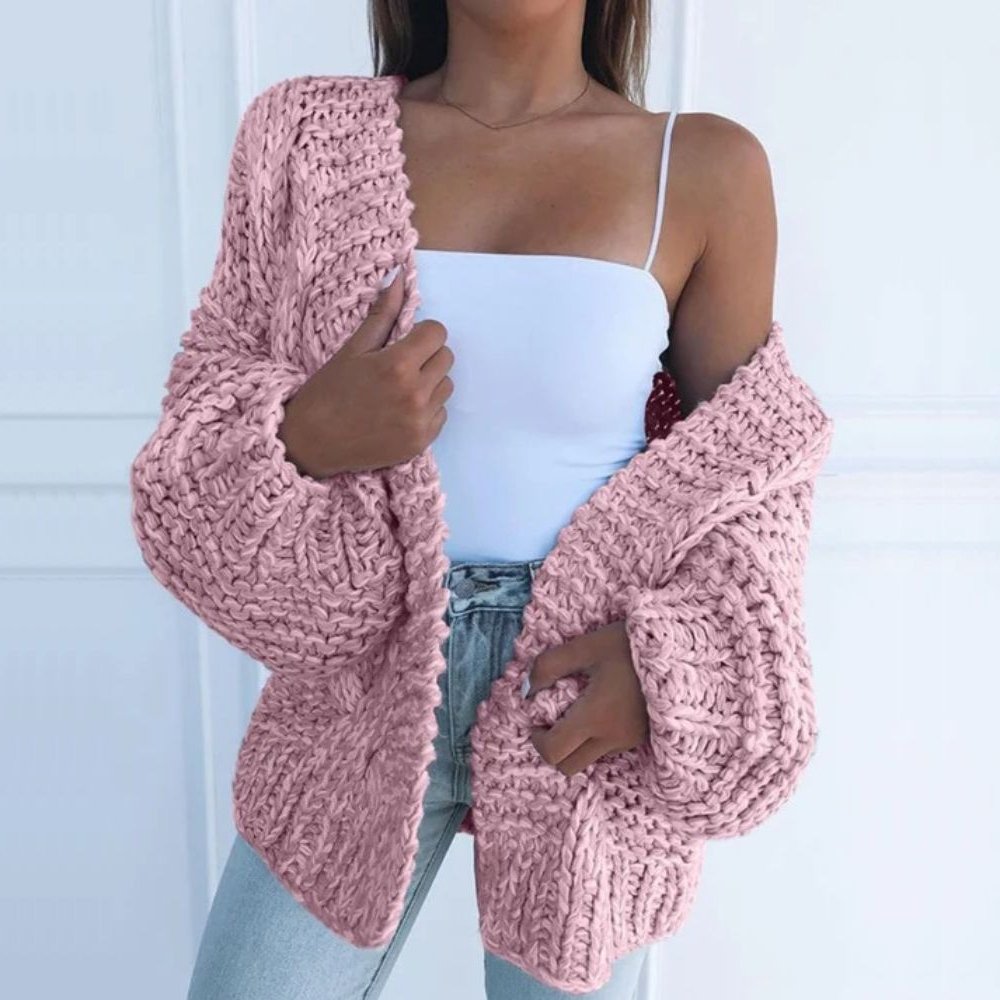 JENNY – CHUNKY KNIT OPEN CARDIGAN