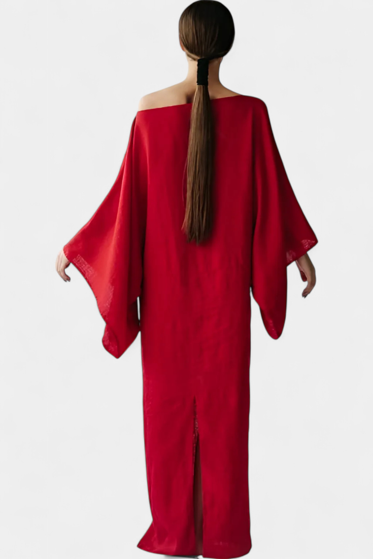 NOELLE – STYLISH LINEN & COTTON KIMONO DRESS