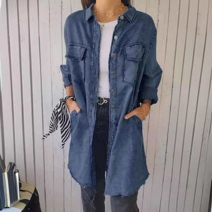 SHAVONNE – SHIRT DENIM WITH LAPEL JACKET