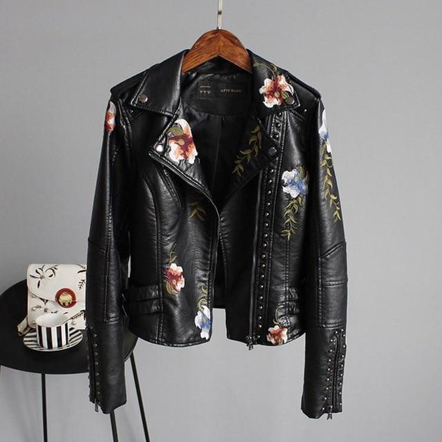 CALLUM – TRENDY EMBROIDERED LEATHER JACKET