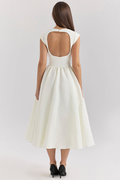 LUMI – BACKLESS DROPPED SHOULDER DRESS